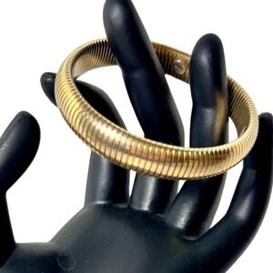 Vintage Monet Gold Tone Stretch Chain Snake Bracelet